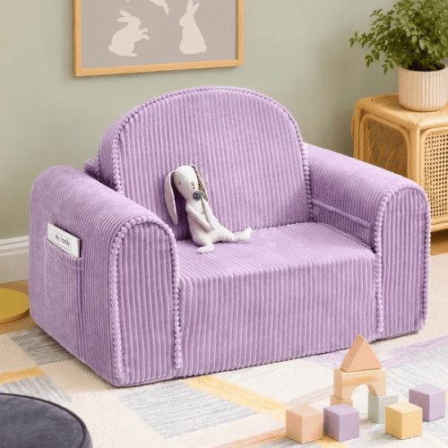 Tiny Land GentleSnug Corduroy Kid Chair - Purple