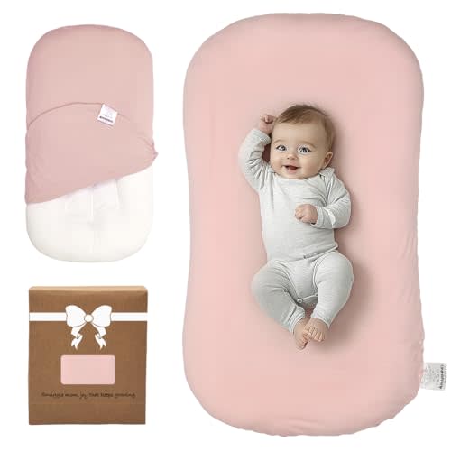 Baby Lounger Oversized 0-24 Months, Home and Travel Infant Cushion-Pink | Infant Support Cushion,Baby Support Cushion,36.5*20 inchs,Tummy Time Mat,Soft Cotton, Supervised Use, Baby Essentials Gift