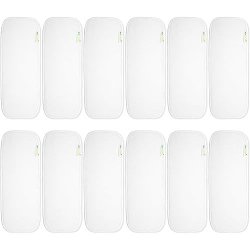 wegreeco Reusable Soft 4 Layers 12 Pack Inserts for Baby Cloth Diaper,High Absorbing Washable Liners