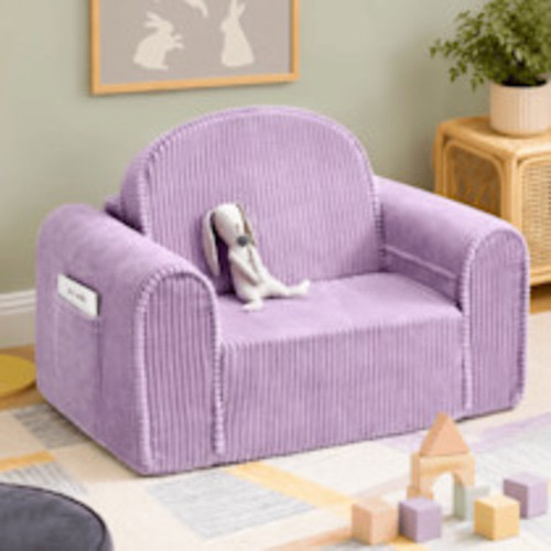 Tiny Land GentleSnug Corduroy Kid Chair - Purple