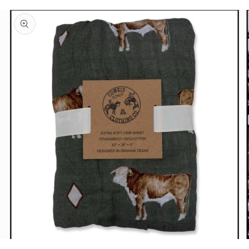 Hereford Bull Bamboo Muslin Crib Sheet – Cowkid Clothing Company