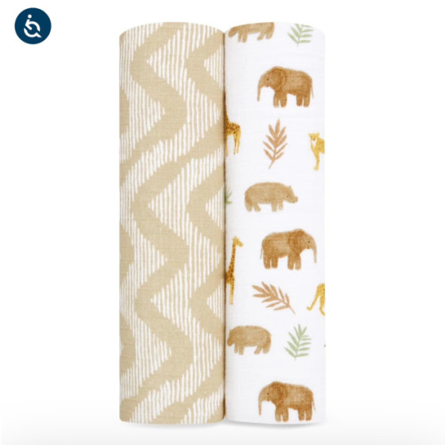 Tanzania Cotton Muslin Swaddles 2pk | aden + anais
