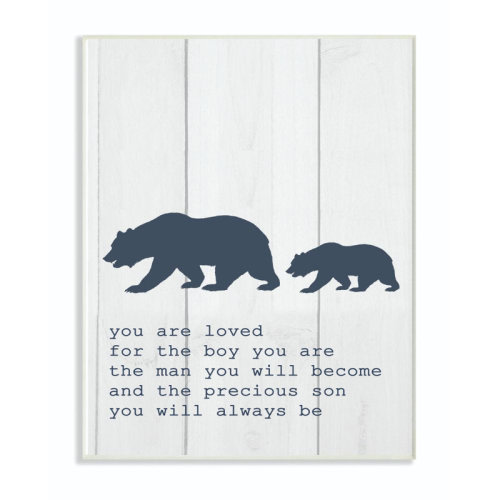 Redwood Rover Lessing Inspirational Word Bear Family Kids Wall Décor & Reviews | Wayfair
