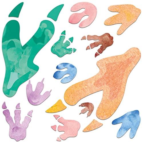 Fumete 48 Pcs Watercolor Dinosaur Footprints Floor Decals Dinosaur Tracks Wall Decals Peel and Stick Animal Footprints Stickers Removable Vinyl Wall Decal for Baby Nursery Bedroom Home Decor
