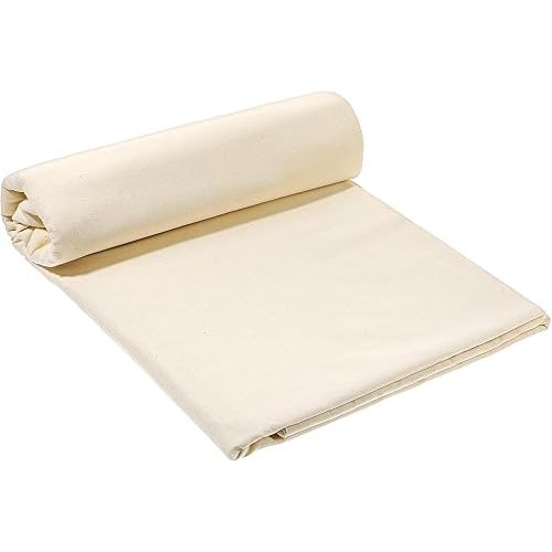 16.5 Yards x 63 Inches Cotton Muslin Fabric by Yard Lightweight Natural Unbleached Muslin Fabric Textile Muslim Cloth Apparel Boho Wide Roll Backing Material Quilting Sewing