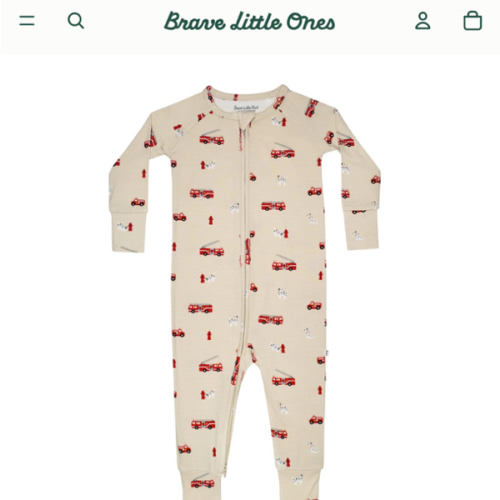 Firetrucks Zip Romper