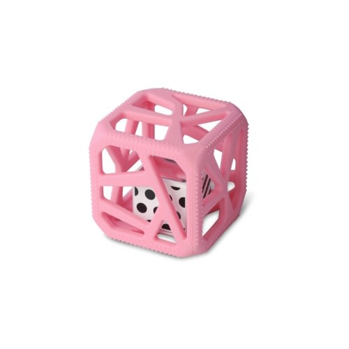 Malarkey Kids Chew Cube Teething Rattle Pink