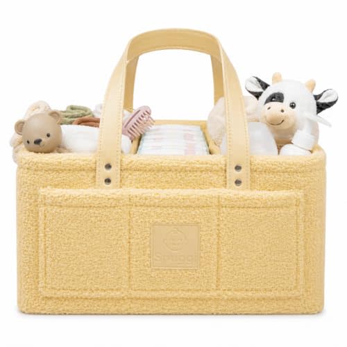 Baby Diaper Caddy Organizer with Handle & Toiletry Bag, Portable Nursery Storage Basket for Newborn Essentials, Baby Essentials,Portable Diaper Organizer, Baby Registry Must Have