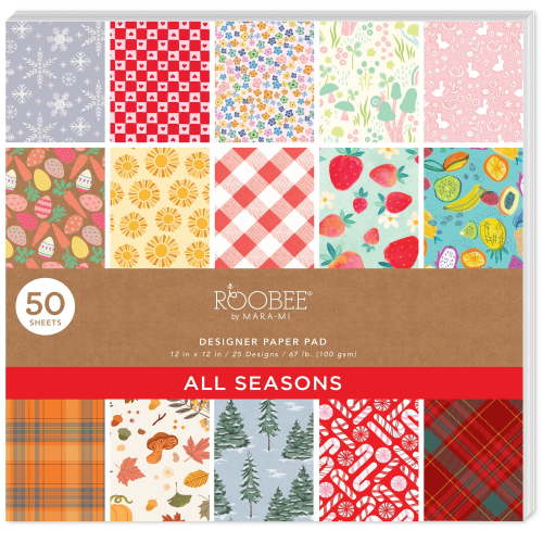 Roobee by Mara Mi Multicolor All Seasons Paper Pad 12" x 12" - 24 lb/110 GSM, 50 Sheets