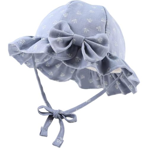 Bow Baby Girls Summer Hat Flower Toddler Girls Sun Hat Cotton Breathable Infant Hat