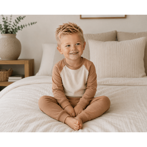 Bamboo Camel + Oatmeal Long Sleeve PJs – Worn Wild