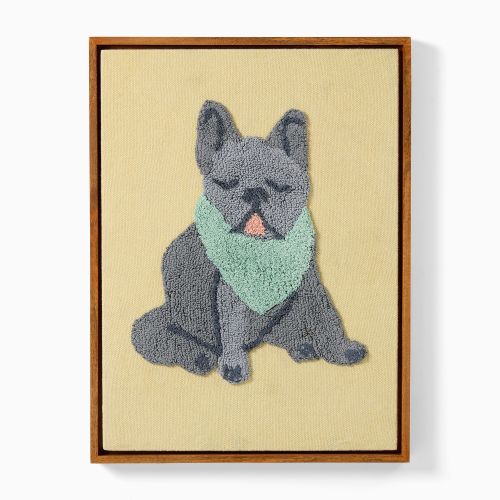Woven Puppy Framed Wall Art