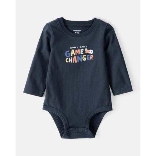 Baby Boy Cotton Long-Sleeve Graphic Bodysuit - Navy Blue - Carter's | Carter's