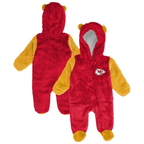Newborn & Infant Kansas City Chiefs Outerstuff Red Stay Napping Fleece Bunting Full-Zip Sleeper