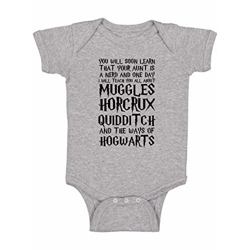 BeeGeeTees You Will Soon Learn That Your Aunt Is A Nerd Funny Wizard Baby Clothes One Piece Baby Romper