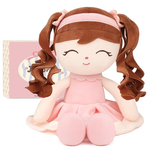 Soft Baby Doll Toys 16" Baby Rag Doll Birthday Gift for Kid(Pink) | Soft Baby Doll Toys for One Year Old Girls Birthday Gifts Princess Style Cuddly Plush Toys for Toddler Kids Infants