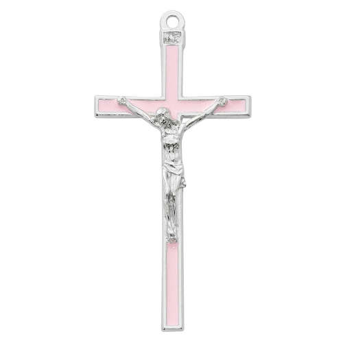 Light Pink Enamel Crucifix