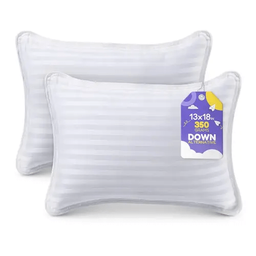 Utopia Bedding Toddler Pillow (White, 2 Pack), 13x18 Pillows for Sleeping, Soft and Breathable Cotton Blend Shell, Small Kids Pillow Perfect for Toddler Bed and Travel (Intended for Age 2 and up)
