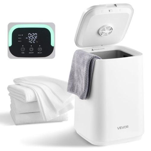 VEVOR Towel Warmer Bucket, 20L Heated Towel Warmer, Large Blanket Warmers for Bathroom, Timer & Temperature Setting, White