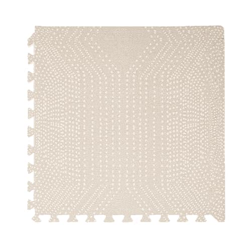 Toddlekind Playmat - Premium Foam Playmat, 4 x 6 feet, 6 Tile Extra Thick Foam Floor Puzzle Mat for Babies/Toddlers Stylish, Non-Toxic, Odorless. Perfect for Tummy Time, Crawling, & Play. 0m+ (Cream)