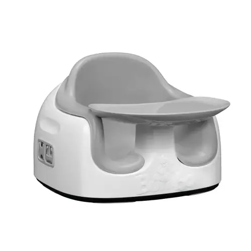 Bumbo 3-in-1 Multi-Seat for 6 to 36 Months, Travel Baby Feeding & Play Floor Seat, All-in-One Portable Booster with Tray & Toddler High Chair, Cool Grey