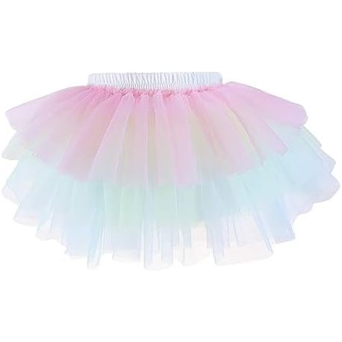 Baby Girls Soft Fluffy Tutu Skirt with Diaper Cover, Tulle Dress Skirt 3 Layers Soft for Newborn,Toddler