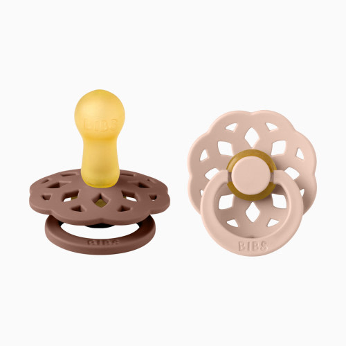 BIBS Boheme Natural Rubber Pacifier (2 Pack) - Woodchuck / Blush, Size 1