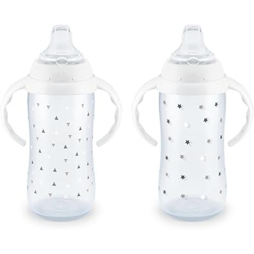 NUK Learner Cup 6+ Months Timeless Collection Amazon Exclusive 10 Oz – BPA Free Spill Proof Sippy Cup 2 Count (Pack of 1)