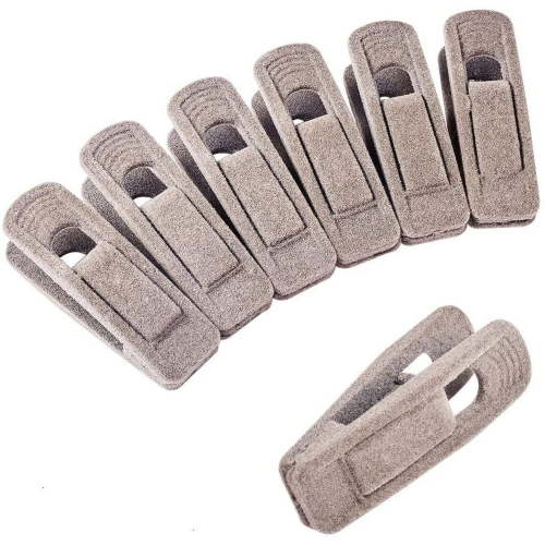 20 pcs Velvet Hangers Clips Strong Finger Clips Pants Hangers Velvet Clips for Clothe Pants Trouser Gray Fibre