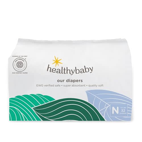 Our Diapers | The First EWG Verified & Microbiome-Friendly Diaper | Size NB (<10 lbs) 32 Count | 12-Hour Leak Protection | Made with Organic Cotton & Plant-Derived Materials | Totally Chlorine Free