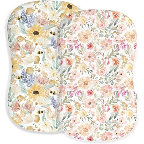 Woodiville Baby Lounger Cover 2 Pack, Infant Lounger Cover, Golden Meadow