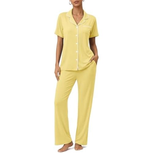 Womens Pajamas Sets 2 Piece Button Up
