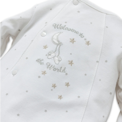 Welcome To The World Footed One-Piece and Hat