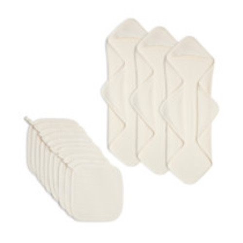 Small Story Organic Cotton Muslin Bath Set - White