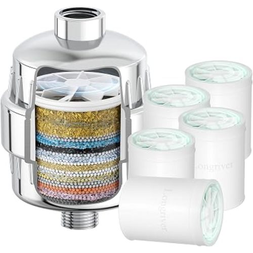 R7 Shower Filter with 5 Replacement Cartridge, Improve your skin and hair