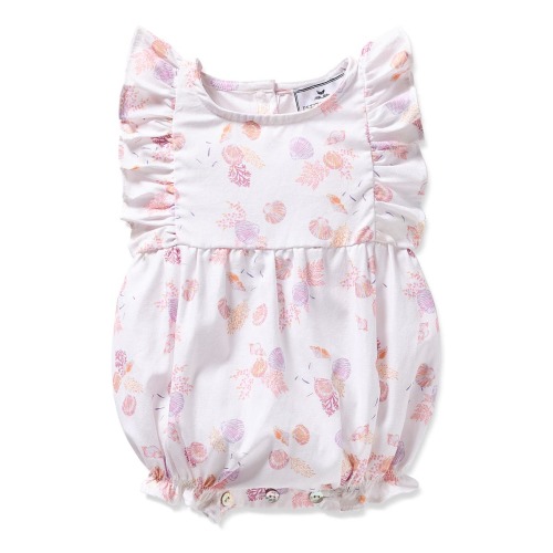 Shell Print Bubble Romper, 3-6M