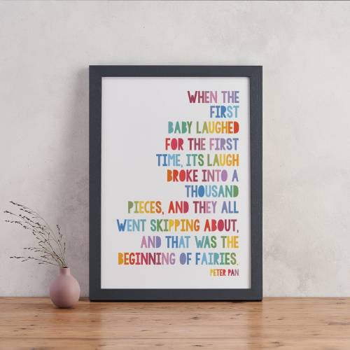Peter Pan Fairy Quote Print - Literary Wall Art - J.M. Barrie Bookish Gift - Classic Storybook Poster for Readers and Dreamers