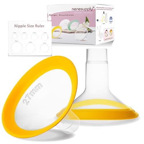 Nenesupply 27mm Oval Flanges Compatible with Medela Breast Pump Parts Replace 27mm Medela Flange Accessories. Work with Pump in Style Parts Symphony Parts Swing Maxi Harmony Personalfit Flex Connector