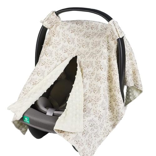 2-in-1 Baby Car Seat Cover, Baby Car Seat Canopy, Mom Nursing Cover，Easy to Install Shield，Multi-Purpose | Winter Warm & Summer Shade Use