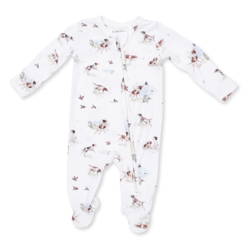 2 Way Zipper Footie - Pointer Pups & Duck Buddies