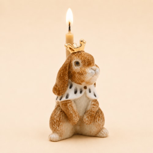 Highness Hare Cake Topper | Porcelain Party Animal | Candle Holder