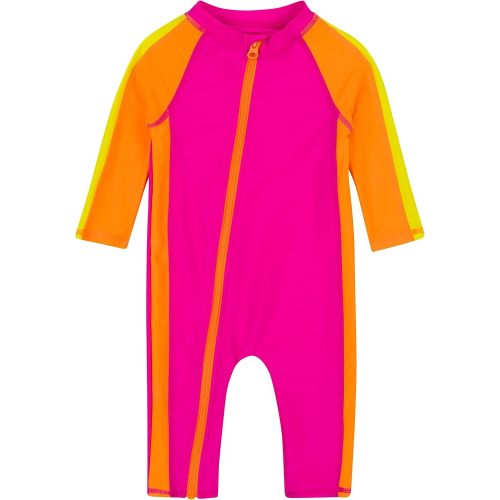 SwimZip UPF50+ Girls' Long Sleeve One Piece Swimsuit, Kids Bathing Suit