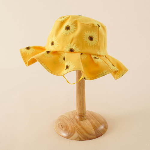 Sun Hat for Baby Girls Boy Cute Flowers Print Toddler Bucket Hat UPF 50+ Beach Hat Summer Outdoor Sun Protection Hat