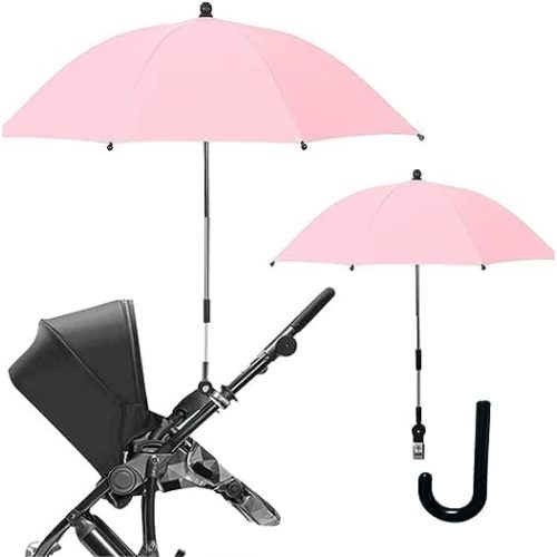 Convenient and Lightweight, Clip-On, Adjustable Steering, Universal, Umbrella Baby Stroller, Stroller Umbrella Attachment for Sun Protection