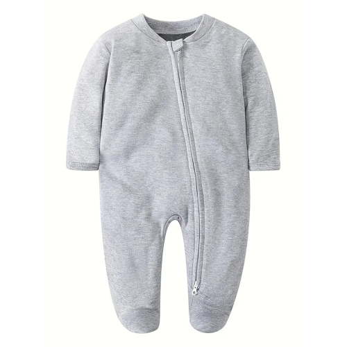 SXIMEE Infant Unisex Baby Sleep and Play Footed Pajamas, 2 Way Zipper with Mitten Cuffs One-Piece Sleeper Cotton PJs For Newborn