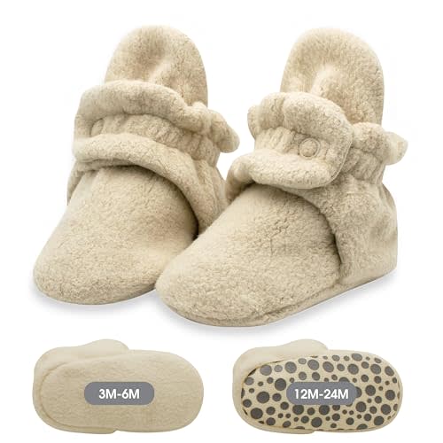 Zutano unisex-baby Cozie Fleece Baby Booties With Grippers
