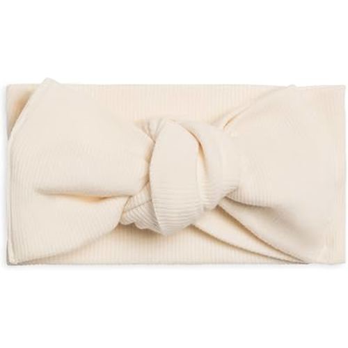 Colored Organics Baby Organic Cotton Hattie Bow Wrap Headband - Ivory Ribbed