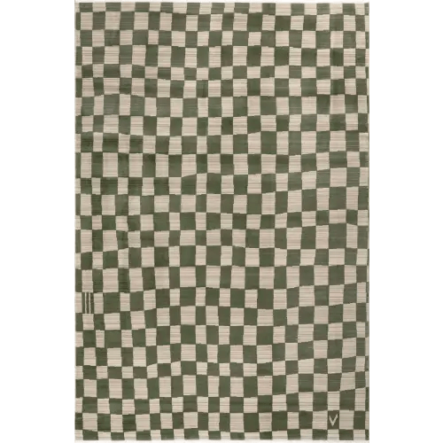 Rasali Checkered Box Rug | Green