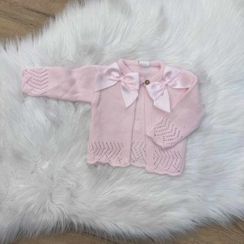 Pink Double Bow Cardigan - Trendy Tots Baby Boutique