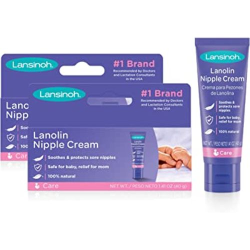 Lansinoh Lanolin Nipple Cream, Safe for Baby and Mom, Breastfeeding Essentials, 2.82 Ounces